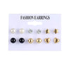 Women'S Fashion Geometric Alloy Artificial Gemstones Earrings Pearl Plating Metal Drop Earrings