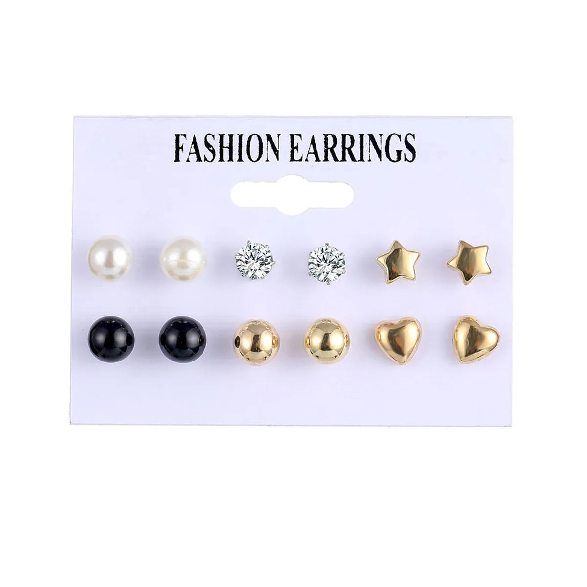 Women'S Fashion Geometric Alloy Artificial Gemstones Earrings Pearl Plating Metal Drop Earrings