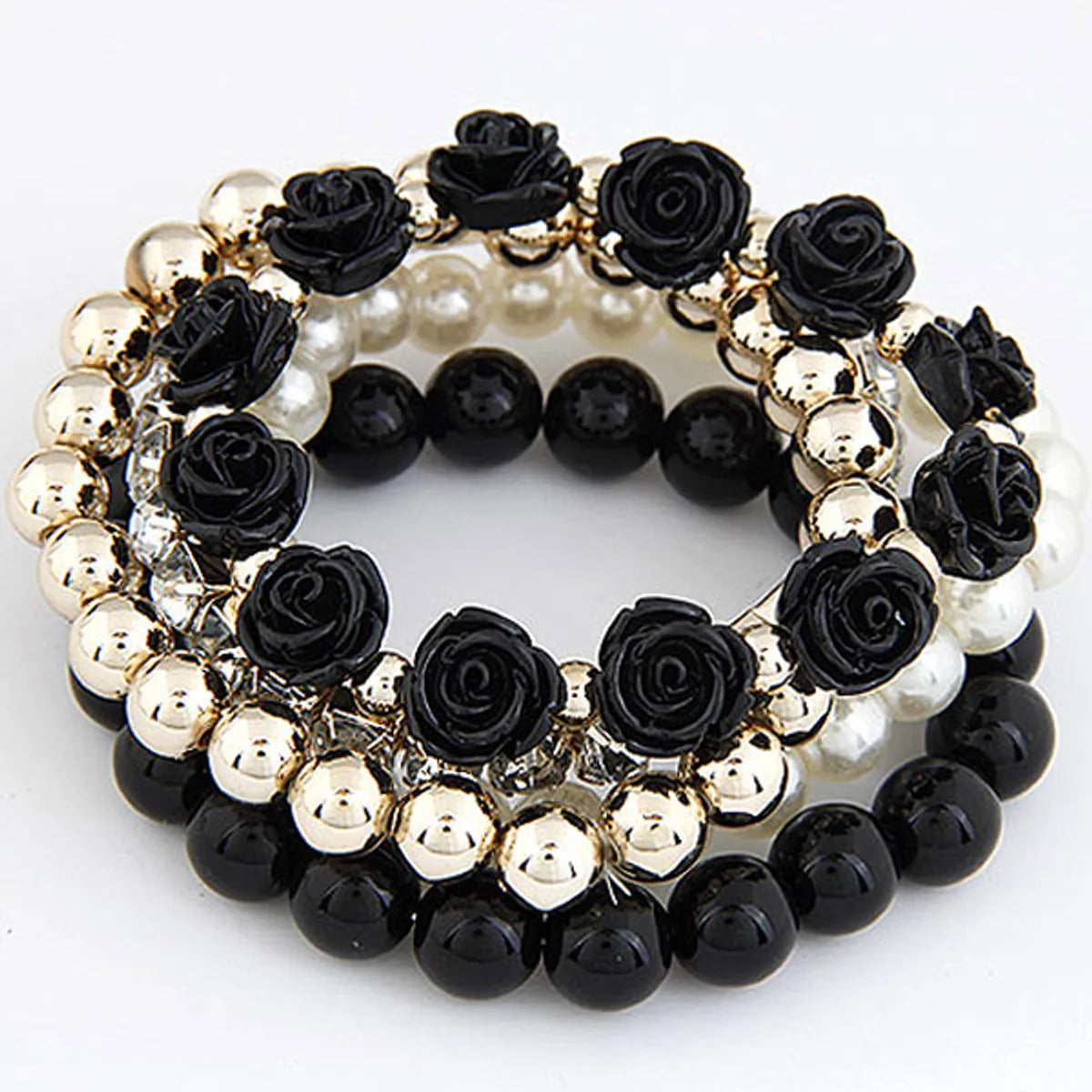 Fashion Geometric Flower Synthetic Resin Artificial Pearls Beads Bracelets