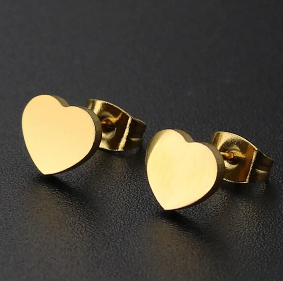 Women's Fashion Heart Stainless Steel No Inlaid Ear Studs Stainless Steel Earrings