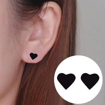 Women's Fashion Heart Stainless Steel No Inlaid Ear Studs Stainless Steel Earrings