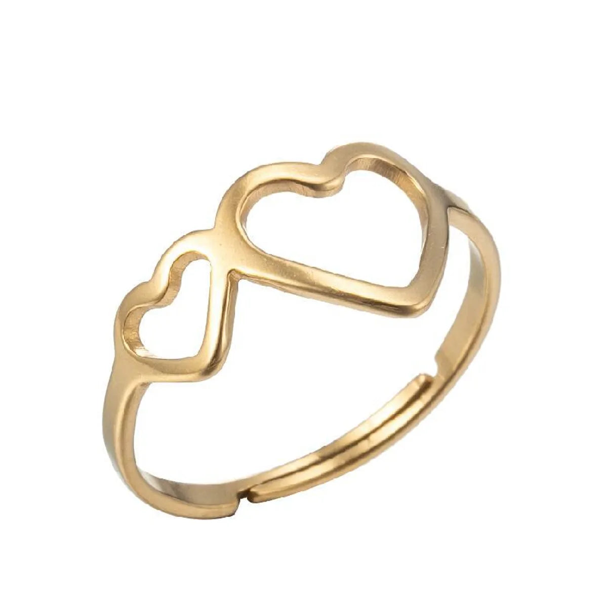 Wholesale Jewelry Fashion Heart 201 Stainless Steel No Inlaid 18K Gold Plated