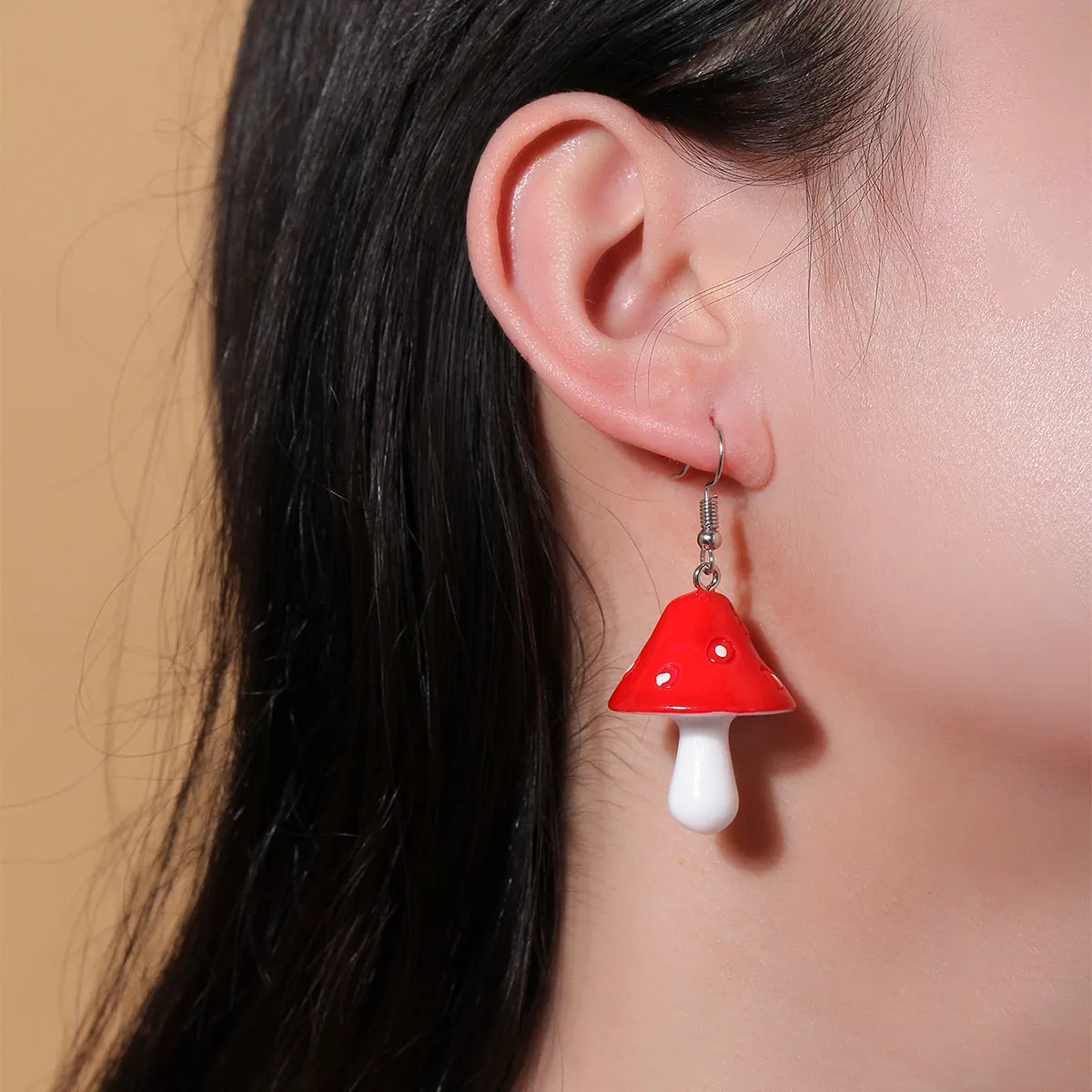 1 Piece Fashion Mushroom Resin No Inlaid Earrings