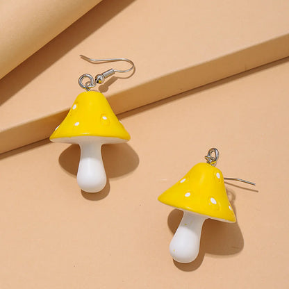 1 Piece Fashion Mushroom Resin No Inlaid Earrings