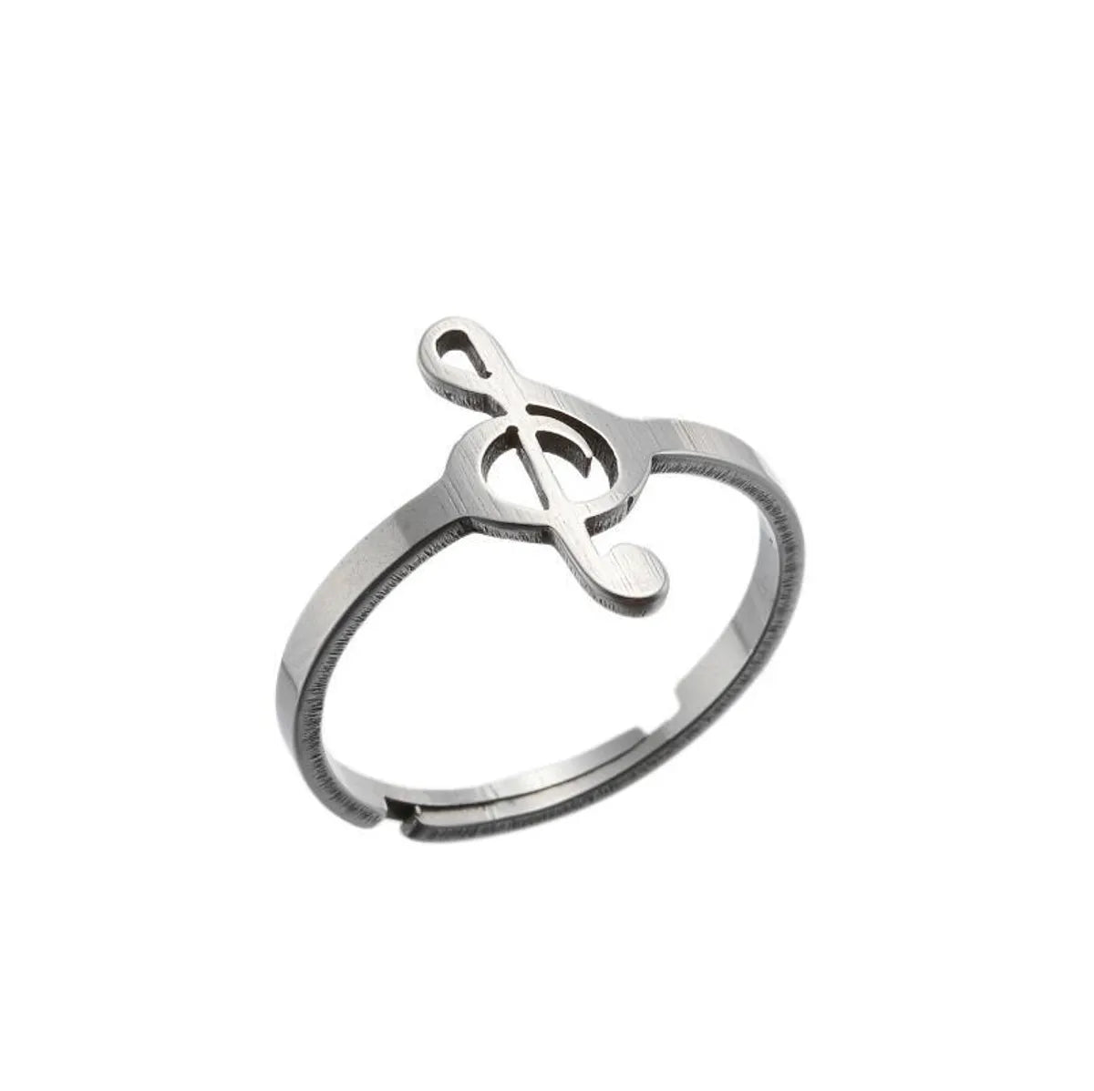 Women's Fashion Notes Stainless Steel No Inlaid Stainless Steel Rings