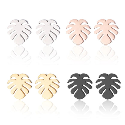 Women's Fashion Palm Tree Stainless Steel No Inlaid Ear Studs Stainless Steel Earrings