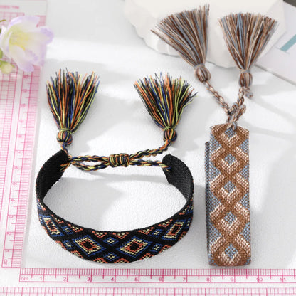 Fashion Plaid Tassel Argyle Cloth Knitting No Inlaid Bracelets