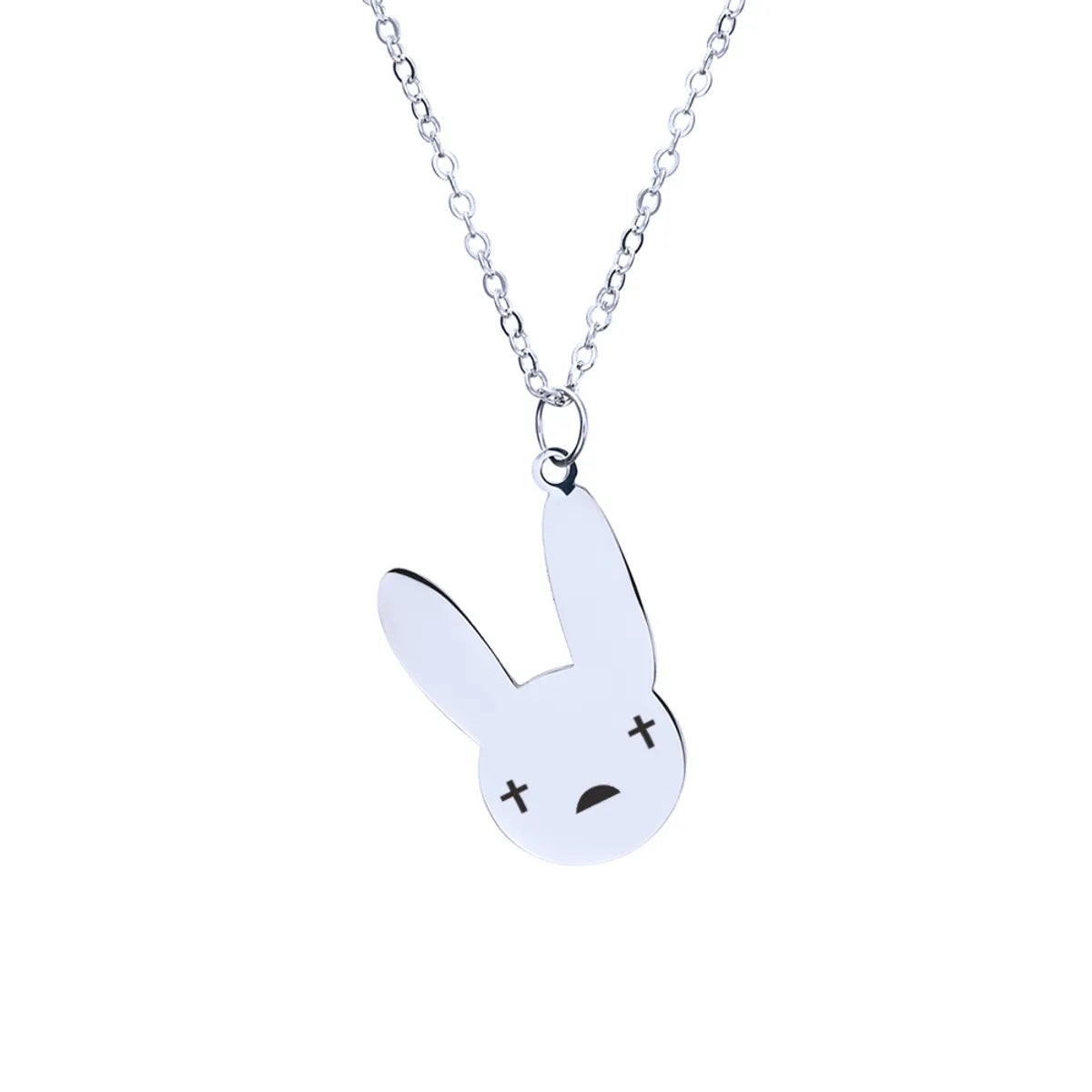 Women'S Fashion Rabbit Letter Stainless Steel Necklace Plating Titanium Steel Necklaces