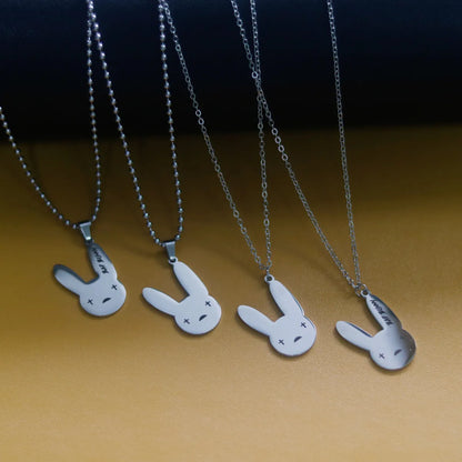 Women'S Fashion Rabbit Letter Stainless Steel Necklace Plating Titanium Steel Necklaces