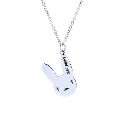 Women'S Fashion Rabbit Letter Stainless Steel Necklace Plating Titanium Steel Necklaces