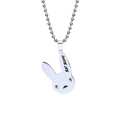 Women'S Fashion Rabbit Letter Stainless Steel Necklace Plating Titanium Steel Necklaces