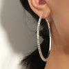 Women'S Fashion Rhinestone Big Circle Earrings