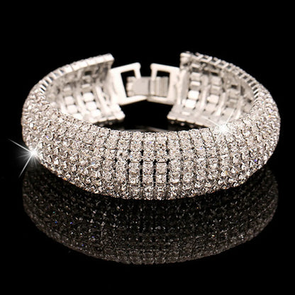 Wholesale Jewelry Fashion Round Rhinestone Zinc Artificial Rhinestones Diamond Bangle