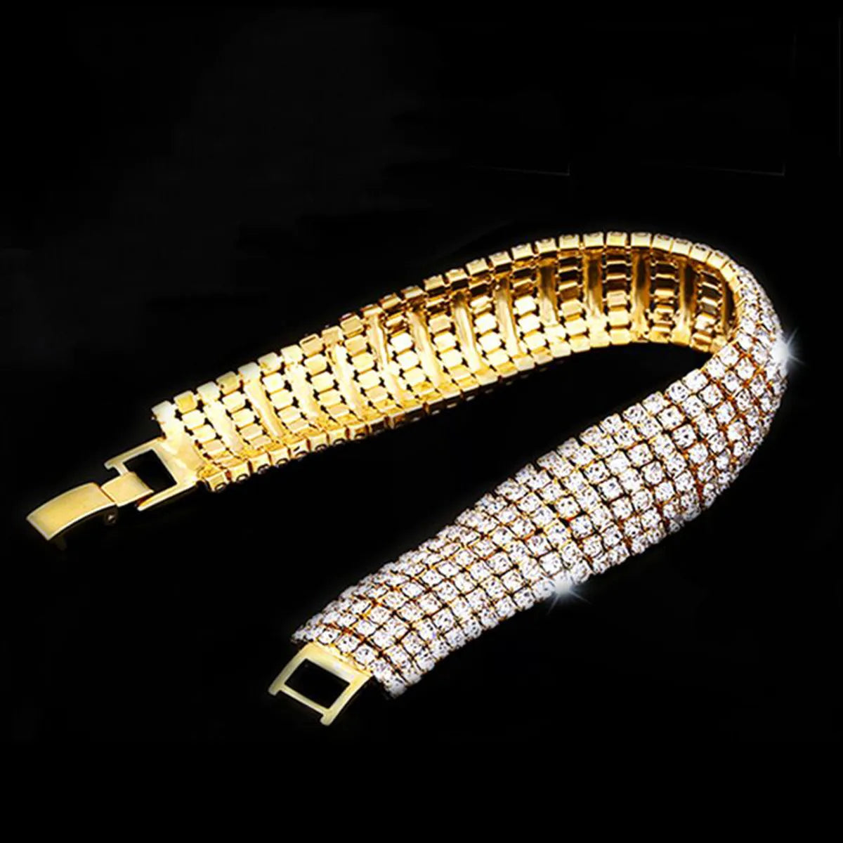 Wholesale Jewelry Fashion Round Rhinestone Zinc Artificial Rhinestones Diamond Bangle