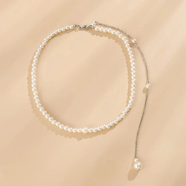 Fashion Simple Style Geometric Imitation Pearl Iron Wholesale Body Chain