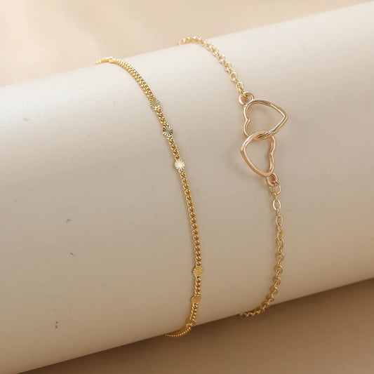 Fashion Simple Style Heart Shape Alloy Bracelets