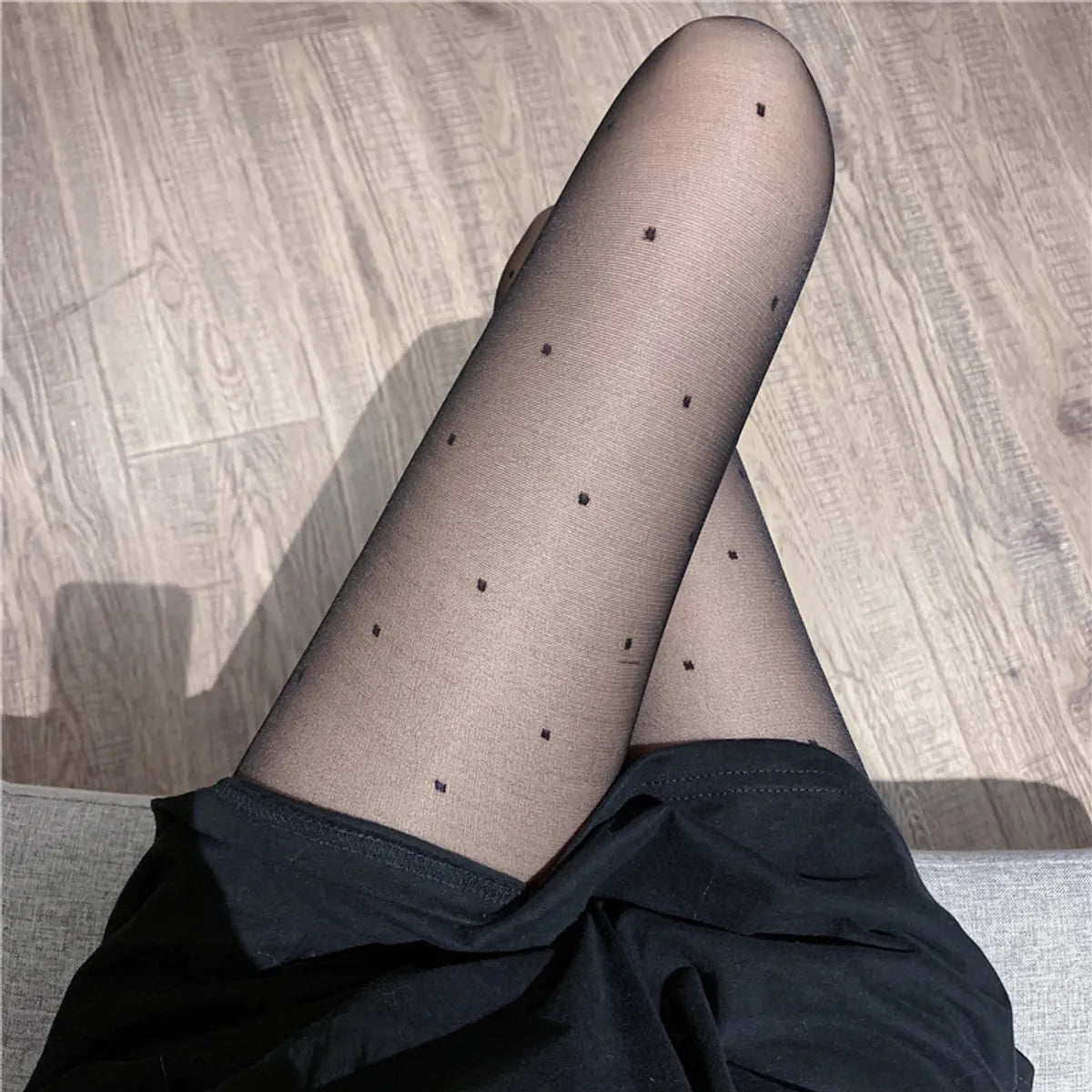 Women'S Fashion Small Dot Pattern Stockings Ultra-Thin Jacquard Pantyhose