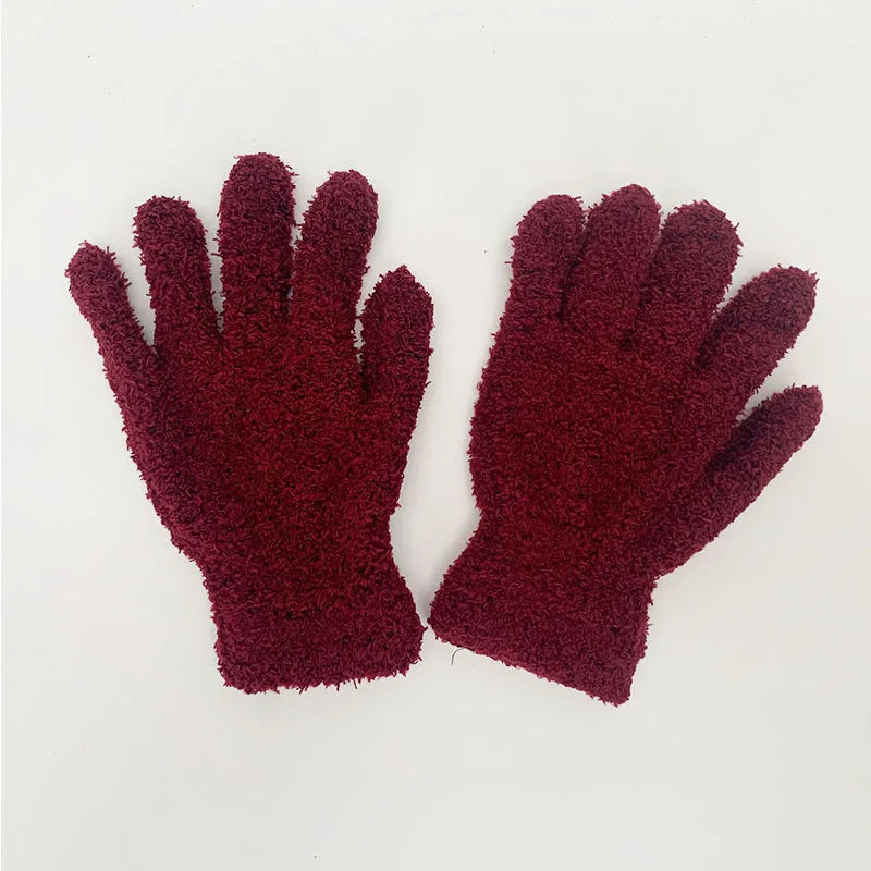 Women'S Fashion Solid Color Polyester Gloves 1 Pair