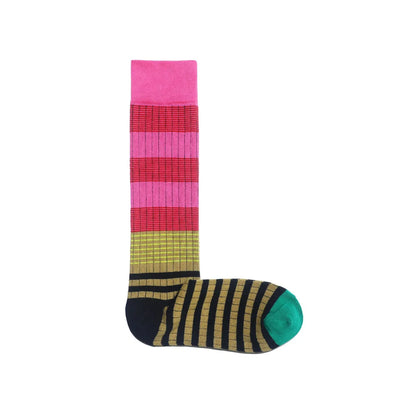 Women'S Fashion Stripe Cotton Jacquard Crew Socks 1 Set