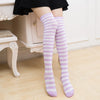 Women'S Fashion Stripe Polyester Over The Knee Socks 2 Pieces