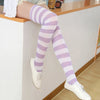 Women'S Fashion Stripe Polyester Over The Knee Socks 2 Pieces