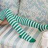 Women'S Fashion Stripe Polyester Over The Knee Socks 2 Pieces