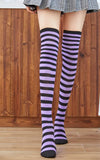 Women'S Fashion Stripe Polyester Over The Knee Socks 2 Pieces