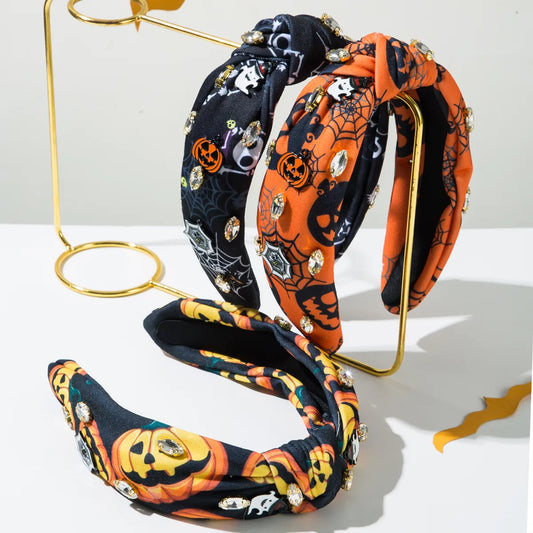 Women'S Funny Classic Style Spider Alloy Printing Inlay Glass Hair Band