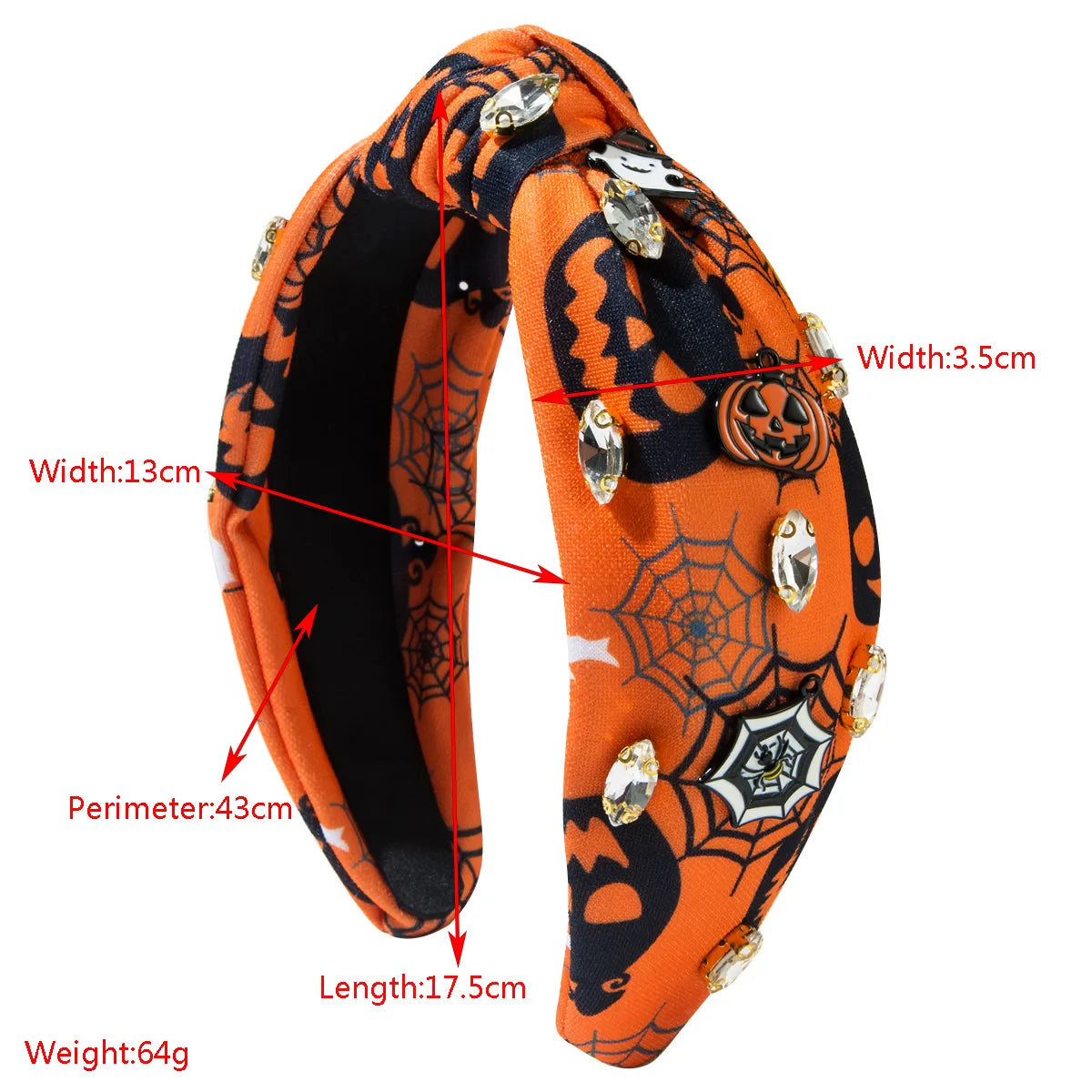 Women'S Funny Classic Style Spider Alloy Printing Inlay Glass Hair Band