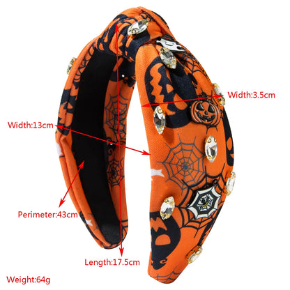 Women'S Funny Classic Style Spider Alloy Printing Inlay Glass Hair Band