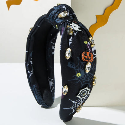 Women'S Funny Classic Style Spider Alloy Printing Inlay Glass Hair Band