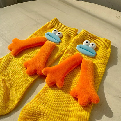 Women'S Funny Sweet Cartoon Cotton Polyester Crew Socks A Pair