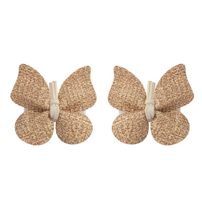 Women'S Girl'S Retro Sweet Butterfly Pu Leather Hair Clip