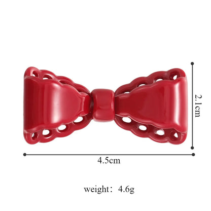 Women'S Glam Cute Solid Color Bow Knot Alloy Resin Hair Clip