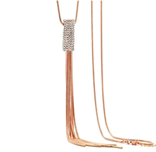 Women's Glam Fashion Tassel Alloy Pendant Necklace Diamond Artificial Rhinestones Necklaces