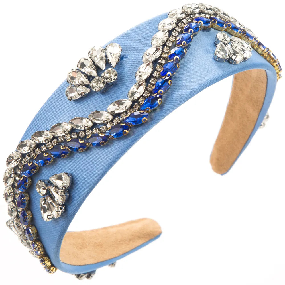 Women'S Glam Luxurious Shiny Color Block Alloy Inlay Rhinestones Glass Hair Band