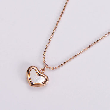 Women's Heart Stainless Steel Shell Pendant Necklace Plating Inlay Stainless Steel Necklaces