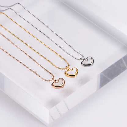 Women's Heart Stainless Steel Shell Pendant Necklace Plating Inlay Stainless Steel Necklaces