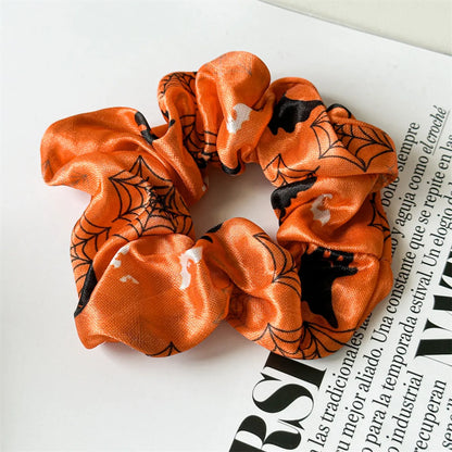 Women'S Hip-Hop Funny Halloween Pattern Printing Pumpkin Cloth Hair Tie