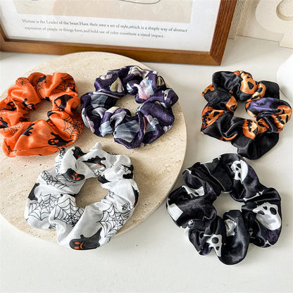 Women'S Hip-Hop Funny Halloween Pattern Printing Pumpkin Cloth Hair Tie