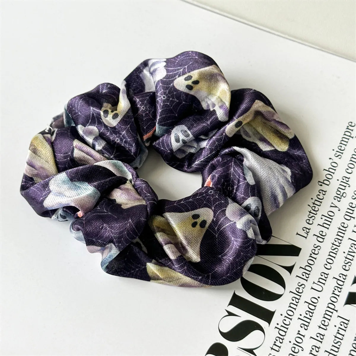 Women'S Hip-Hop Funny Halloween Pattern Printing Pumpkin Cloth Hair Tie