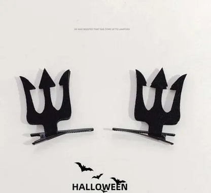 Women'S Hip-Hop Funny Halloween Pattern Pumpkin Alloy Mixed Materials Hair Clip Hair Band