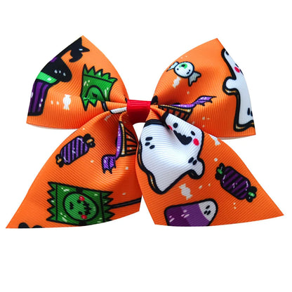 Women'S Hip-Hop Funny Halloween Pattern Pumpkin Cloth Thread Belt Hair Clip