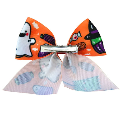 Women'S Hip-Hop Funny Halloween Pattern Pumpkin Cloth Thread Belt Hair Clip