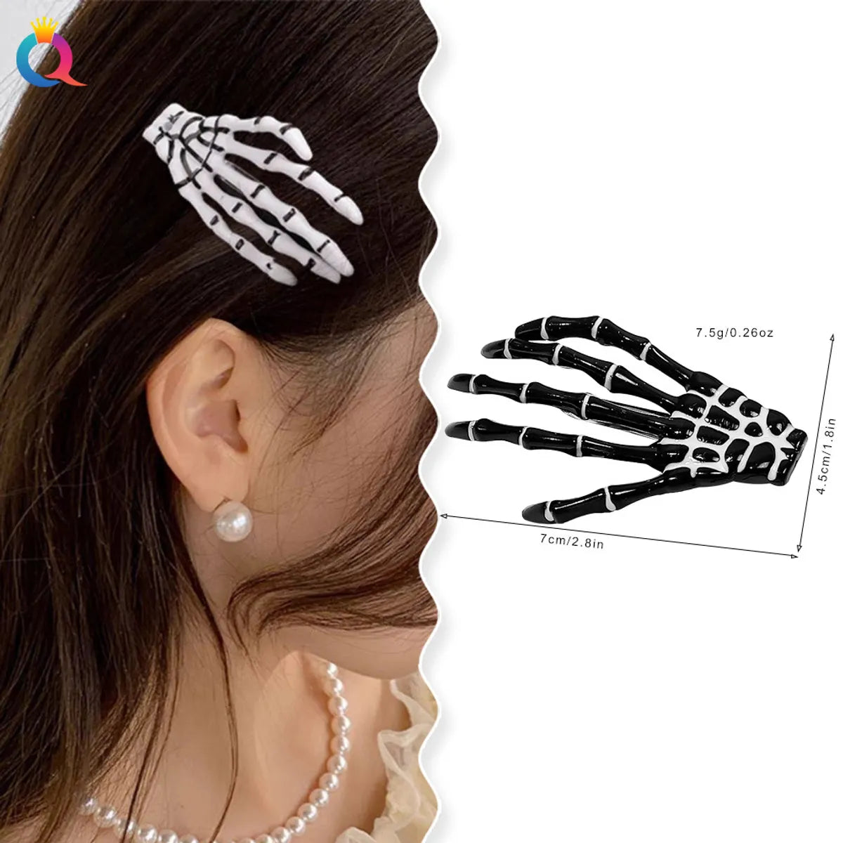 Women'S Hip-Hop Ghost Hand Alloy Hair Clip