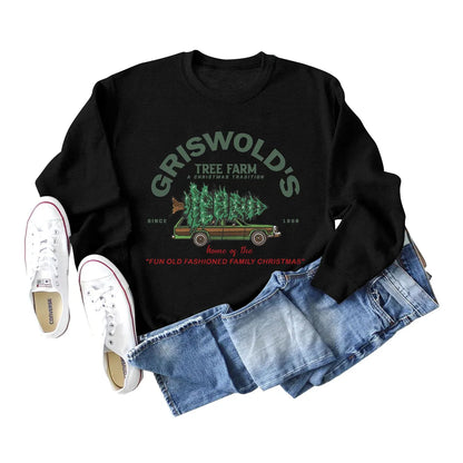 Women'S Hoodie Long Sleeve Hoodies & Sweatshirts Printing Christmas Christmas Tree Letter