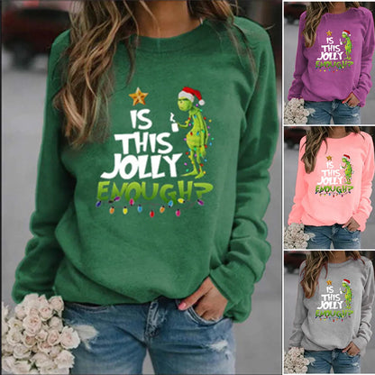 Women'S Hoodie Long Sleeve Hoodies & Sweatshirts Printing Christmas Letter