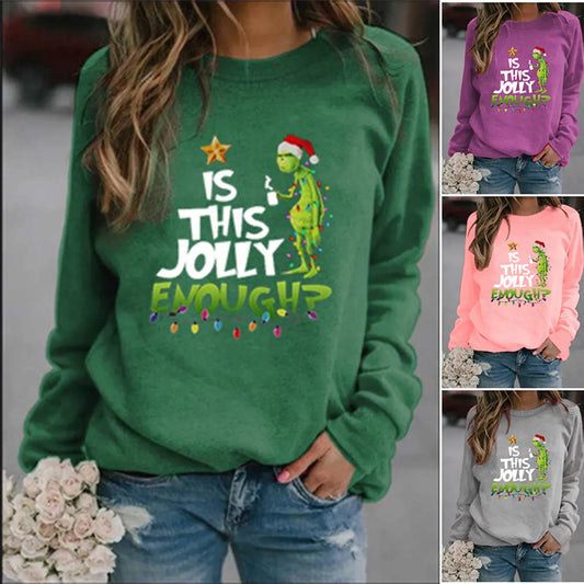 Women'S Hoodie Long Sleeve Hoodies & Sweatshirts Printing Christmas Letter