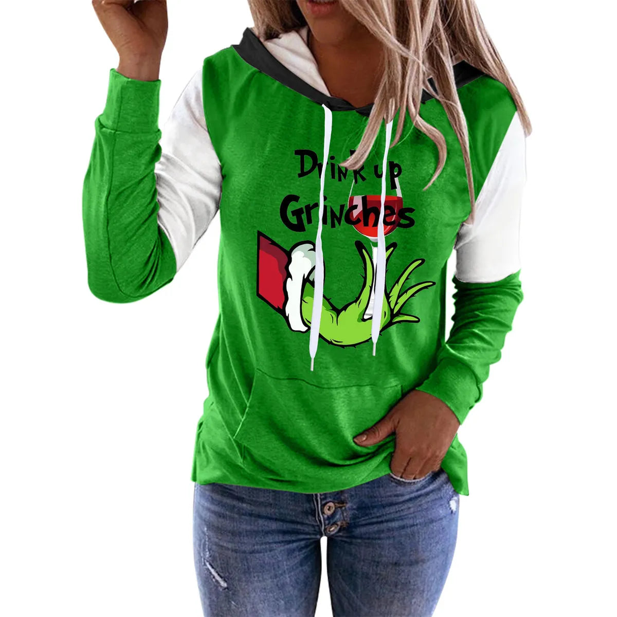 Women'S Hoodie Long Sleeve Hoodies & Sweatshirts Printing Christmas Cartoon Letter