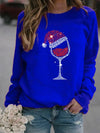 Women'S Hoodie Long Sleeve Hoodies & Sweatshirts Printing Casual Christmas Hat Wine Glass